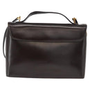Christian Dior Hand Bag Leather 2way Black Gold Auth ka1452-3