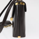 Christian Dior Hand Bag Leather 2way Black Gold Auth ka1452-4