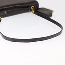 Christian Dior Hand Bag Leather 2way Black Gold Auth ka1452-9