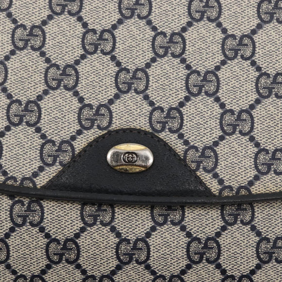 GUCCI GG Supreme Shoulder Bag PVC Navy Gold 116 02 067 Auth ka1454