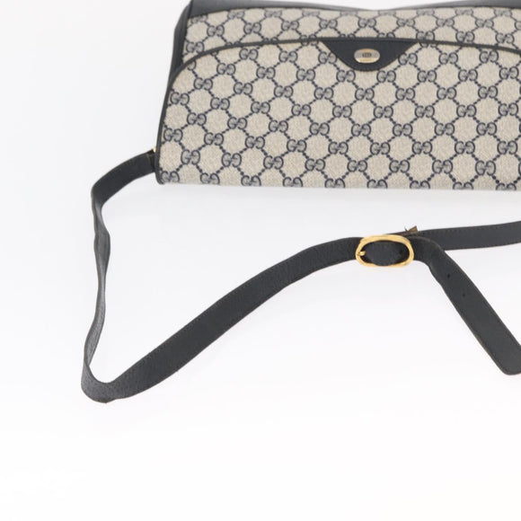 GUCCI GG Supreme Shoulder Bag PVC Navy Gold 116 02 067 Auth ka1454