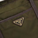 PRADA Tote Bag Nylon Khaki Gold Auth ka1455-18