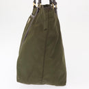 PRADA Tote Bag Nylon Khaki Gold Auth ka1455-3