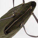 PRADA Tote Bag Nylon Khaki Gold Auth ka1455-6