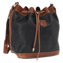CELINE Shoulder Bag Leather Black Gold Auth ka1459-1