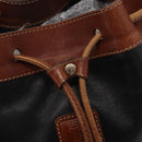 CELINE Shoulder Bag Leather Black Gold Auth ka1459-14