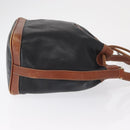 CELINE Shoulder Bag Leather Black Gold Auth ka1459-4