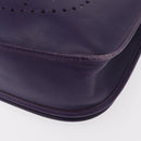 HERMES Evelyn 3 Shoulder Bag Leather Purple Silver Auth ka146-14