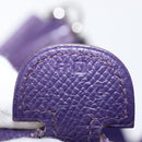 HERMES Evelyn 3 Shoulder Bag Leather Purple Silver Auth ka146-12