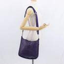 HERMES Evelyn 3 Shoulder Bag Leather Purple Silver Auth ka146-19