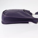 HERMES Evelyn 3 Shoulder Bag Leather Purple Silver Auth ka146-3