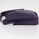 HERMES Evelyn 3 Shoulder Bag Leather Purple Silver Auth ka146-5