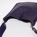 HERMES Evelyn 3 Shoulder Bag Leather Purple Silver Auth ka146-6