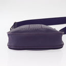 HERMES Evelyn 3 Shoulder Bag Leather Purple Silver Auth ka146-5