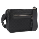 GUCCI GG Canvas Shoulder Bag Black Silver Auth ka1463-1
