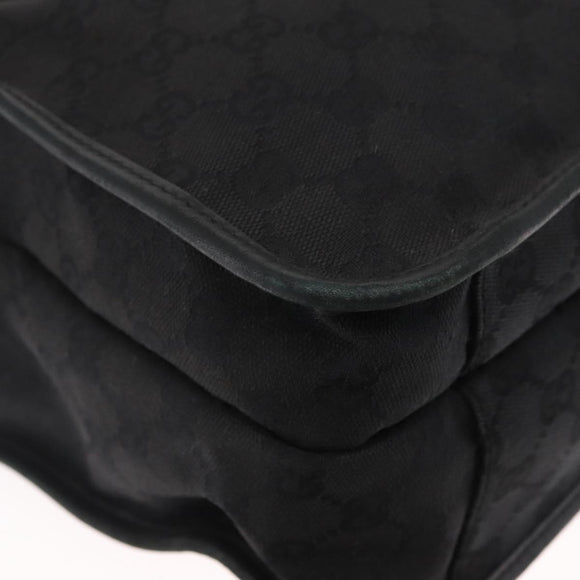 GUCCI GG Canvas Shoulder Bag Black Silver Auth ka1463