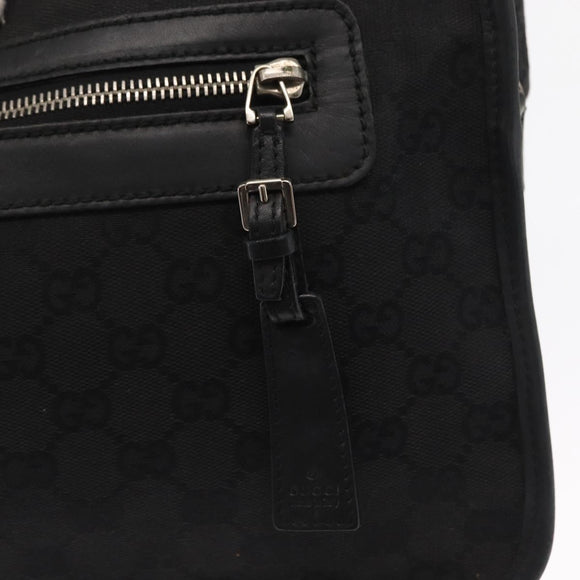 GUCCI GG Canvas Shoulder Bag Black Silver Auth ka1463