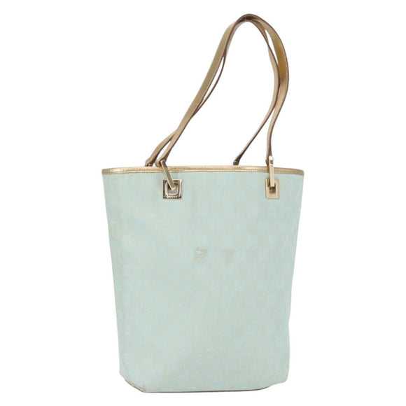 GUCCI GG Canvas Tote Bag Peppermint Gold 002 1099 Auth ka1465