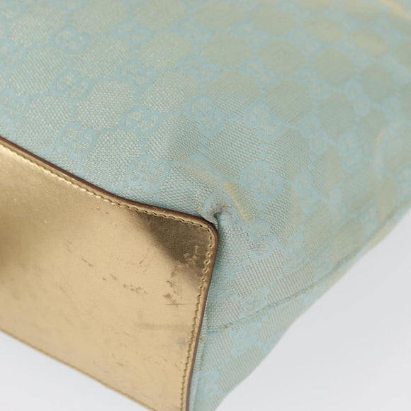 GUCCI GG Canvas Tote Bag Peppermint Gold 002 1099 Auth ka1465
