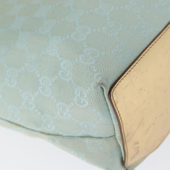 GUCCI GG Canvas Tote Bag Peppermint Gold 002 1099 Auth ka1465