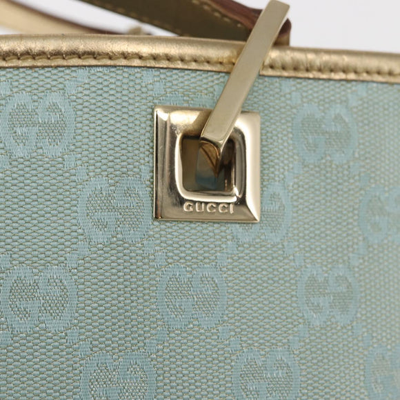 GUCCI GG Canvas Tote Bag Peppermint Gold 002 1099 Auth ka1465