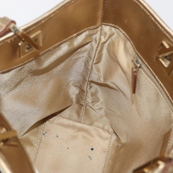 GUCCI GG Canvas Tote Bag Peppermint Gold 002 1099 Auth ka1465