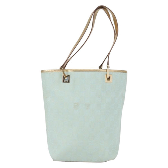 GUCCI GG Canvas Tote Bag Peppermint Gold 002 1099 Auth ka1465