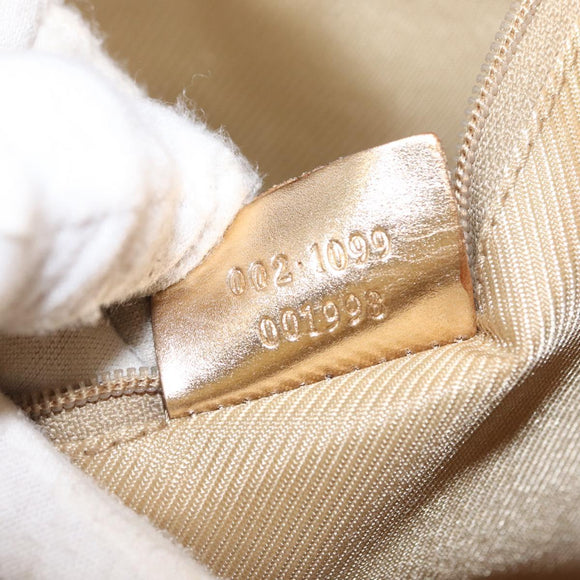 GUCCI GG Canvas Tote Bag Peppermint Gold 002 1099 Auth ka1465