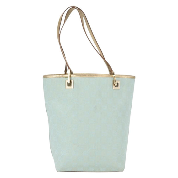 GUCCI GG Canvas Tote Bag Peppermint Gold 002 1099 Auth ka1465