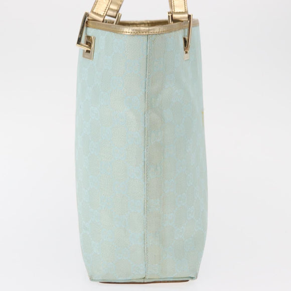 GUCCI GG Canvas Tote Bag Peppermint Gold 002 1099 Auth ka1465