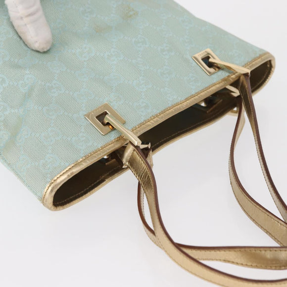 GUCCI GG Canvas Tote Bag Peppermint Gold 002 1099 Auth ka1465