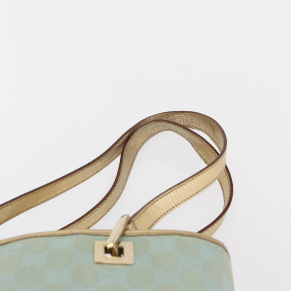 GUCCI GG Canvas Tote Bag Peppermint Gold 002 1099 Auth ka1465