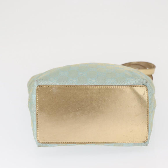 GUCCI GG Canvas Tote Bag Peppermint Gold 002 1099 Auth ka1465