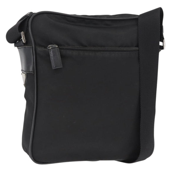 PRADA Shoulder Bag Nylon Black Silver Auth ka1477