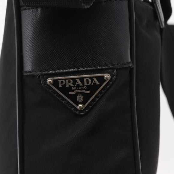 PRADA Shoulder Bag Nylon Black Silver Auth ka1477