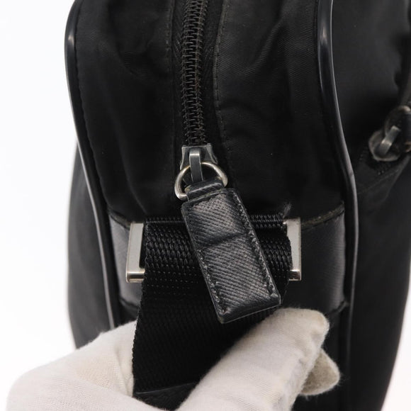 PRADA Shoulder Bag Nylon Black Silver Auth ka1477