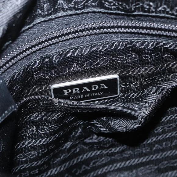 PRADA Shoulder Bag Nylon Black Silver Auth ka1477