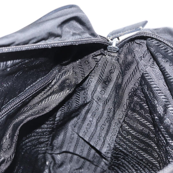 PRADA Shoulder Bag Nylon Black Silver Auth ka1477