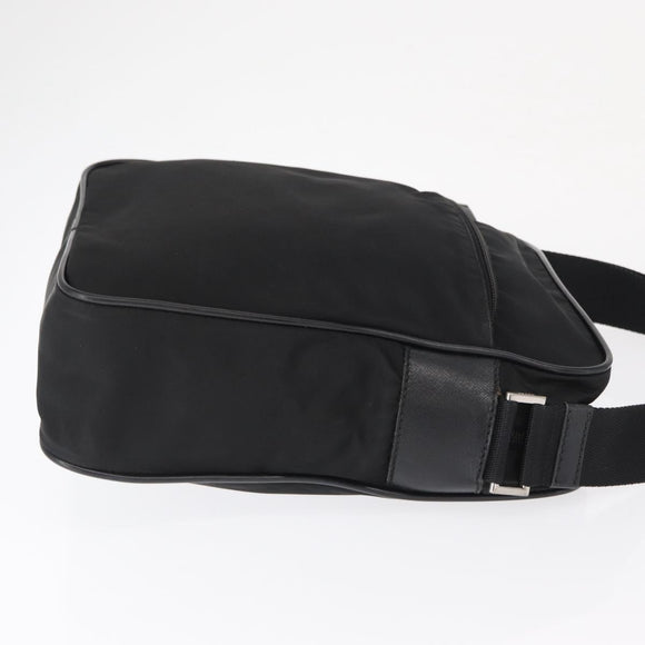 PRADA Shoulder Bag Nylon Black Silver Auth ka1477