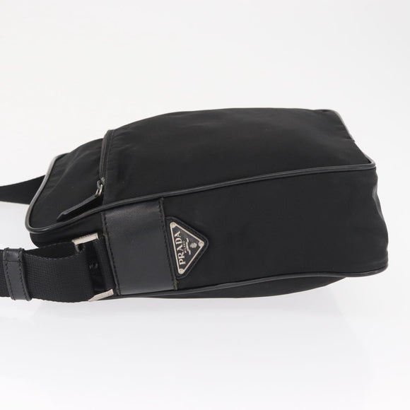 PRADA Shoulder Bag Nylon Black Silver Auth ka1477