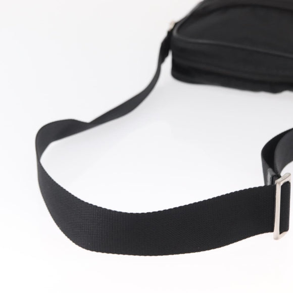 PRADA Shoulder Bag Nylon Black Silver Auth ka1477