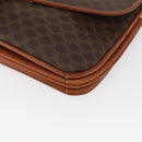 CELINE Macadam Canvas Shoulder Bag PVC Leather Brown Gold Auth ka1479-16