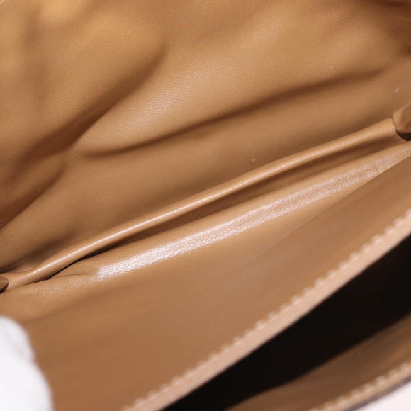 CELINE Macadam Canvas Shoulder Bag PVC Leather Brown Gold Auth ka1479