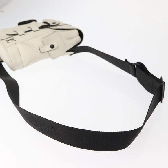 LOUIS VUITTON Christopher XS Bag Taurillon Leather White M58493 Auth ka147M