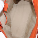 CELINE Luggage Nano Shopper Hand Bag Leather 2way Orange Gold Auth ka148-19