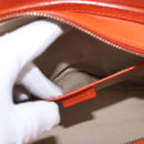 CELINE Luggage Nano Shopper Hand Bag Leather 2way Orange Gold Auth ka148-22