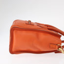 CELINE Luggage Nano Shopper Hand Bag Leather 2way Orange Gold Auth ka148-4