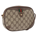 GUCCI GG Supreme Web Sherry Line Bag PVC Beige Gold 156 02 066 Auth ka1480-1