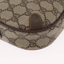 GUCCI GG Supreme Web Sherry Line Bag PVC Beige Gold 156 02 066 Auth ka1480-12
