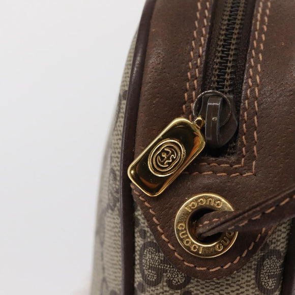 GUCCI GG Supreme Web Sherry Line Bag PVC Beige Gold 156 02 066 Auth ka1480
